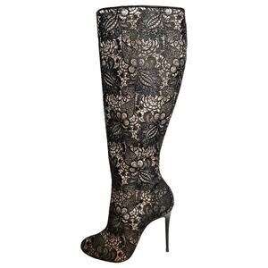 Christian Louboutin Tennissima Lace Knee Hight Boots Size 39